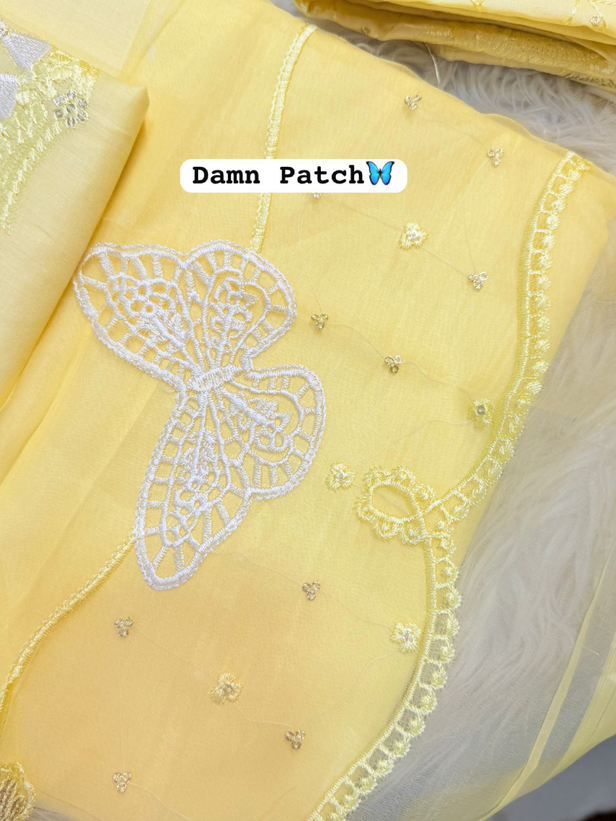 Butterfly drawing lawn collection 2 piece - oye ji Yellow butterfly