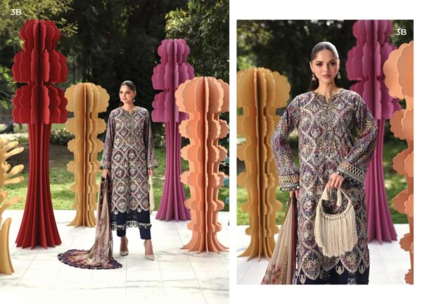 maria b luxury collection code 3b embroidered unstitched lawn suit