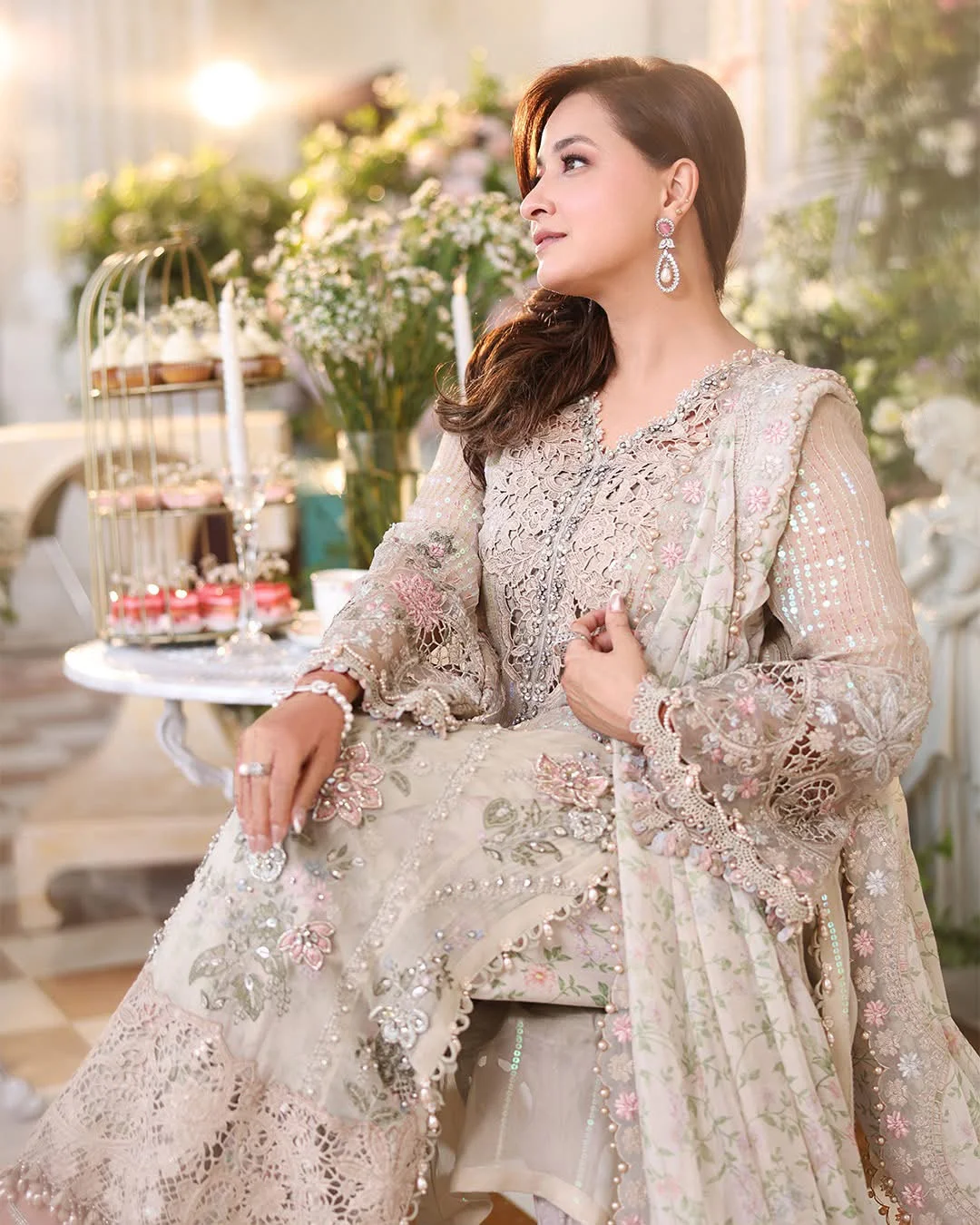 Maria b new collection winter chiffon embroidered unstitched - oye ji Full look maria b chiffon winter collection