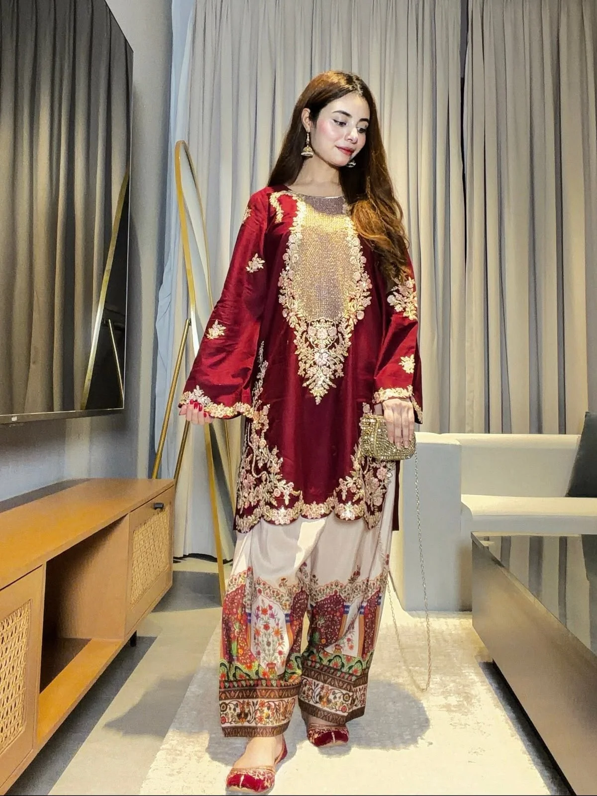 Preetpret winter collection aroha 2pc luxury casual - oye ji Preetpret winter collection aroha 2pc luxury casual