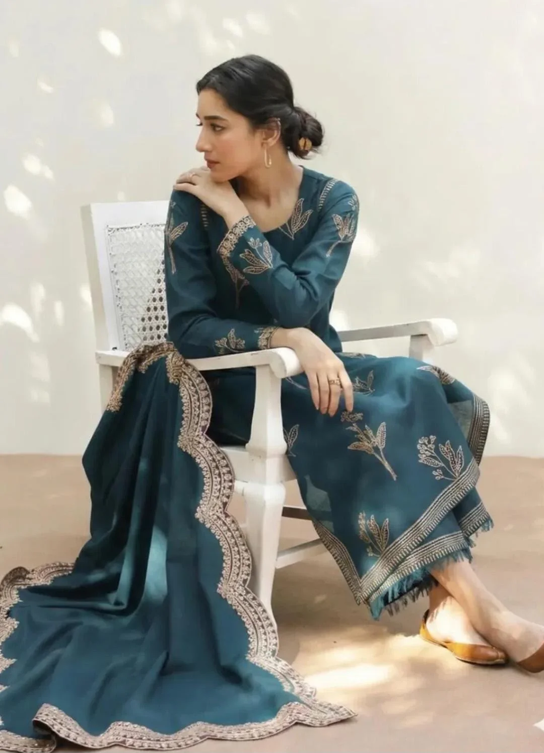 Zellbury winter collection dhanak unstitched luxury dress - oye ji Zellbury dhanak sale unstitched