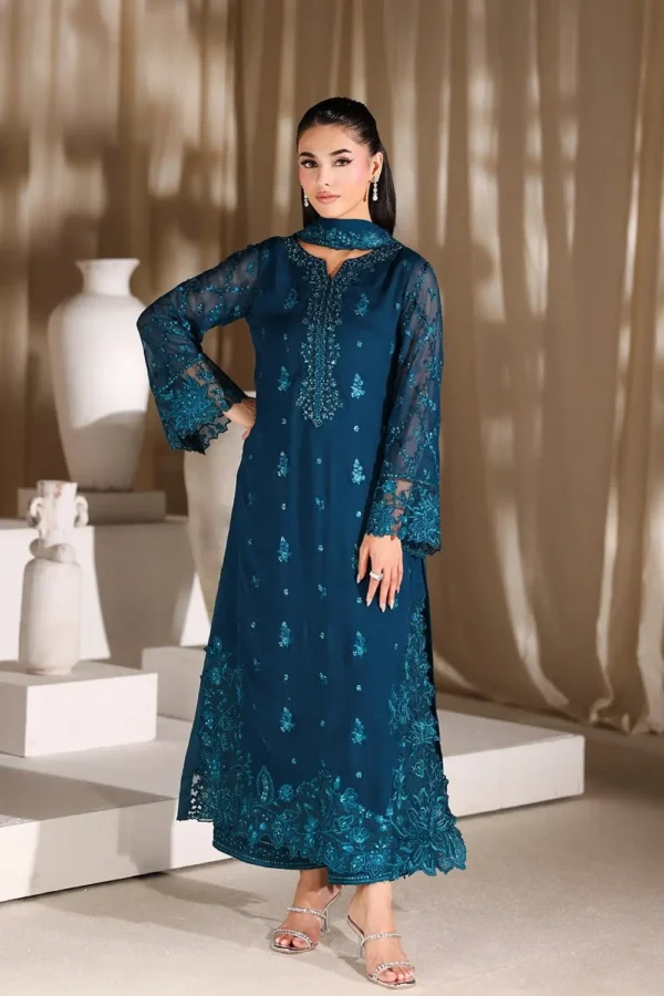 Chiffon azure clothing Fully Heavy Embroidered Dupatta With 04 Sides Cut Work