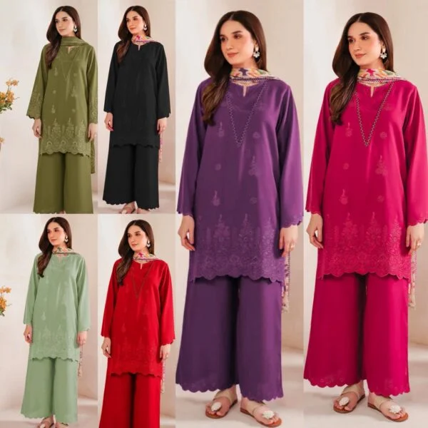 Sapphire Clothing 6 Color 3PC Embroidered
