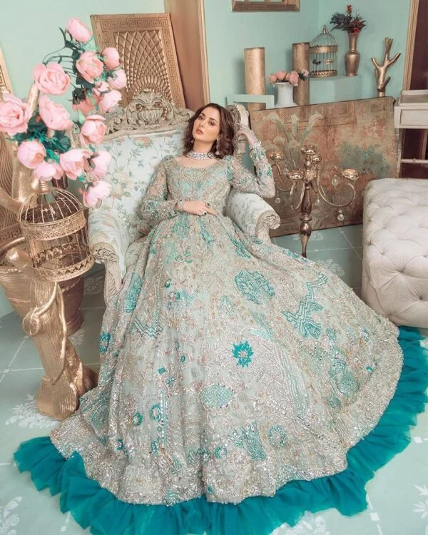 ahmed sultan net sequence work frock unstitched 12 kali dress satin silk trouser shas 5600 oYe Ji