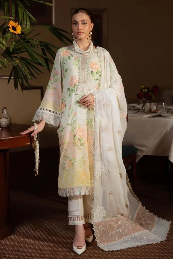 Nureh brand luxury unstitched 3 piece printed lawn suit heavy pallu chiffon dupatta oYe Ji