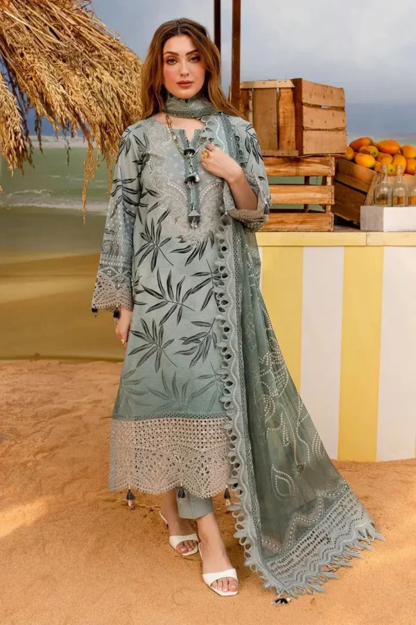nureh luxury collection printed lawn chicken kari unstitched suit cutwork chiffon dupatta oYe Ji