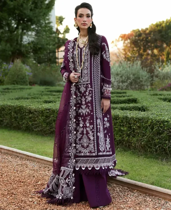 crimson chicken kari suit luxury heavy embroidered cotton suit
